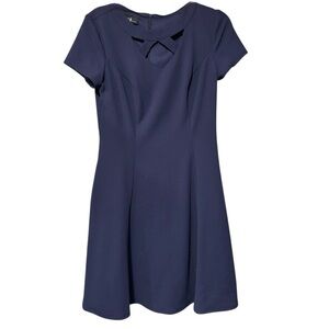 AGB Navy Blue Short Sleeves Fit & Flare Dress Size 6